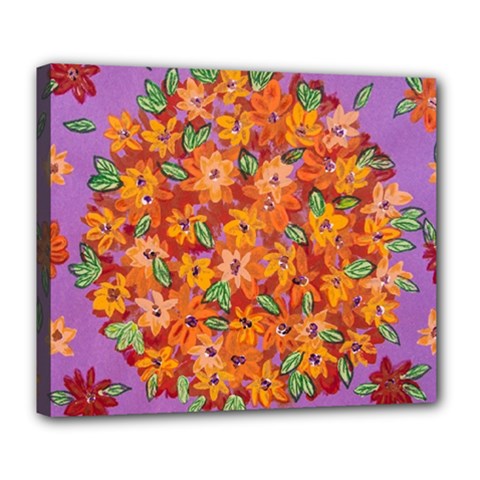 Floral Sphere Deluxe Canvas 24  X 20   by dawnsiegler