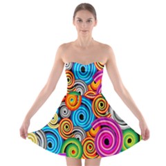 Circle Round Hole Rainbow Strapless Bra Top Dress by Mariart