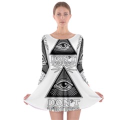 Illuminati Long Sleeve Skater Dress by Valentinaart
