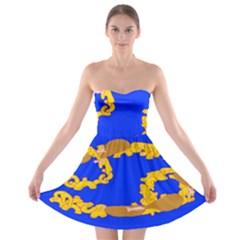 Illustrated 69 Blue Yellow Star Zodiac Strapless Bra Top Dress by Mariart