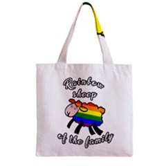 Rainbow Sheep Zipper Grocery Tote Bag by Valentinaart