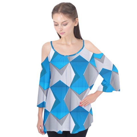 Blue White Grey Chevron Flutter Tees by Mariart