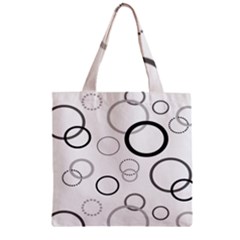 Circle Round Black Grey Zipper Grocery Tote Bag by Mariart