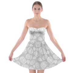 Floral Pattern Strapless Bra Top Dress by Valentinaart