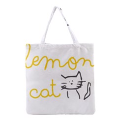 Lemon Animals Cat Orange Grocery Tote Bag by Mariart