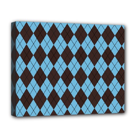 Plaid Pattern Deluxe Canvas 20  X 16   by Valentinaart