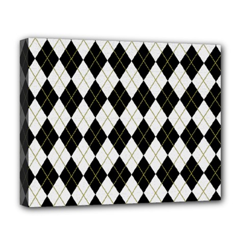 Plaid Pattern Deluxe Canvas 20  X 16   by Valentinaart