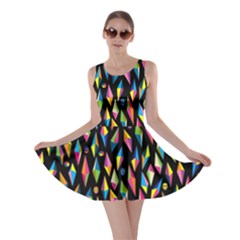 Skulls Bone Face Mask Triangle Rainbow Color Skater Dress by Mariart