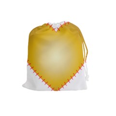 Heart Rhythm Gold Red Drawstring Pouches (large)  by Mariart