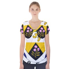 County Offaly Coat Of Arms  Short Sleeve Front Detail Top by abbeyz71