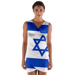 Flag Of Israel Wrap Front Bodycon Dress by abbeyz71