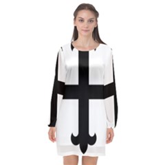 Cross Fleury  Long Sleeve Chiffon Shift Dress  by abbeyz71