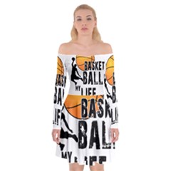 Basketball Is My Life Off Shoulder Skater Dress by Valentinaart