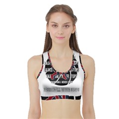 Basketball Never Stops Sports Bra With Border by Valentinaart