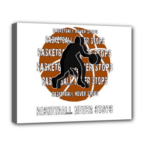 Basketball Never Stops Deluxe Canvas 20  X 16   by Valentinaart