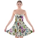 Colorful Retro Style Letters Numbers Stars Strapless Bra Top Dress View1