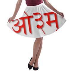 Hindu Om Symbol In Assamese, Bengali, And Oriya Languages  A-line Skater Skirt by abbeyz71