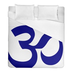 Om Symbol (navy Blue) Duvet Cover (full/ Double Size) by abbeyz71
