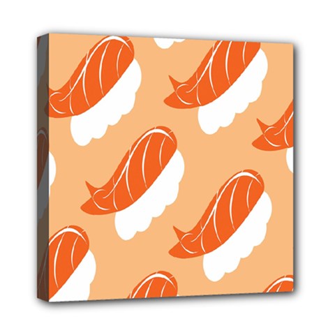 Fish Eat Japanese Sushi Mini Canvas 8  X 8  by Mariart