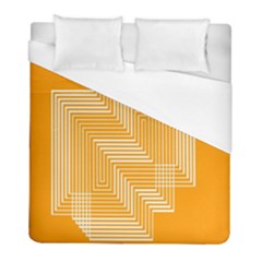 Orange Line Plaid Duvet Cover (full/ Double Size) by Mariart