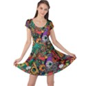 Monsters Colorful Doodle Cap Sleeve Dresses View1