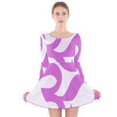 Hindu Om Symbol (bright Purple) Long Sleeve Velvet Skater Dress by abbeyz71