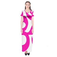 Hindu Om Symbol (pink) Short Sleeve Maxi Dress by abbeyz71