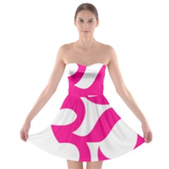 Hindu Om Symbol (deep Pink) Strapless Bra Top Dress by abbeyz71