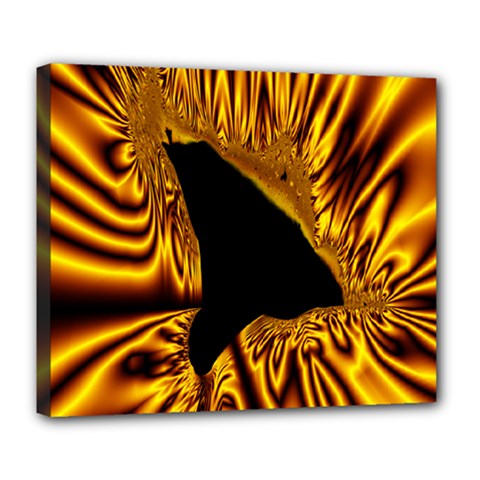 Hole Gold Black Space Deluxe Canvas 24  X 20   by Mariart