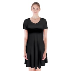 Pattern Short Sleeve V-neck Flare Dress by ValentinaDesign