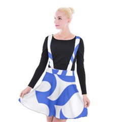 Hindu Om Symbol (royal Blue) Suspender Skater Skirt by abbeyz71