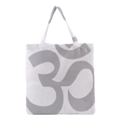 Hindu Om Symbol (gray) Grocery Tote Bag by abbeyz71