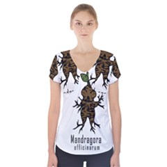 Mandrake Plant Short Sleeve Front Detail Top by Valentinaart