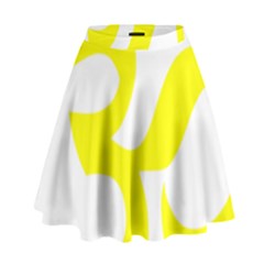Hindu Om Symbol (maze Yellow) High Waist Skirt by abbeyz71