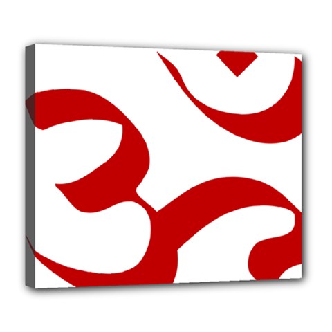 Hindu Om Symbol (red) Deluxe Canvas 24  X 20   by abbeyz71