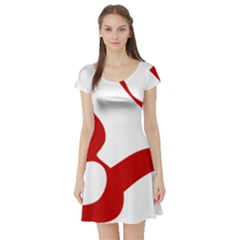 Hindu Om Symbol (red) Short Sleeve Skater Dress by abbeyz71