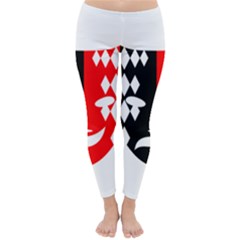 Face Mask Red Black Plaid Triangle Wave Chevron Classic Winter Leggings by Mariart
