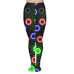 Neons Couleurs Circle Light Green Red Line Women s Tights by Mariart