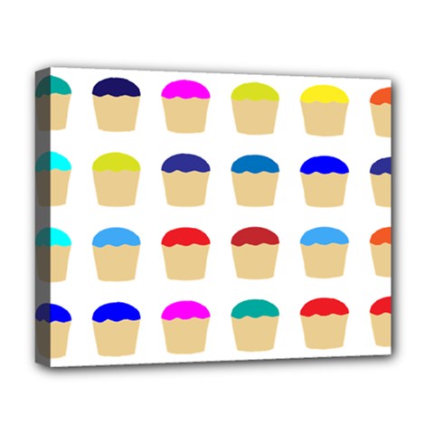 Colorful Cupcakes Pattern Deluxe Canvas 20  X 16   by Nexatart