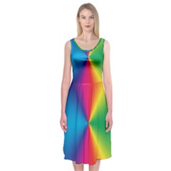 Rainbow Seal Re Imagined Midi Sleeveless Dress by Nexatart