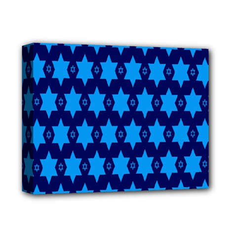 Star Blue Space Wave Chevron Sky Deluxe Canvas 14  X 11  by Mariart