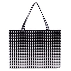 Triangle Black White Wave Chevron Medium Zipper Tote Bag by Mariart