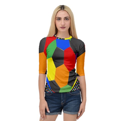 Team Soccer Coming Out Tease Ball Color Rainbow Sport Quarter Sleeve Tee by Mariart
