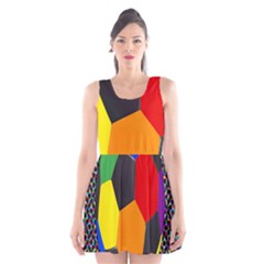 Team Soccer Coming Out Tease Ball Color Rainbow Sport Scoop Neck Skater Dress by Mariart