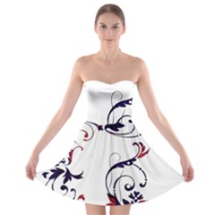 Scroll Border Swirls Abstract Strapless Bra Top Dress by Nexatart