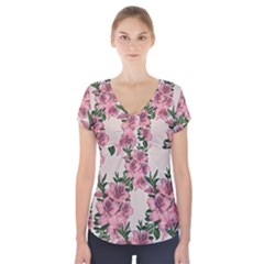 Orchid Short Sleeve Front Detail Top by Valentinaart