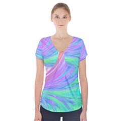 Colors Short Sleeve Front Detail Top by ValentinaDesign