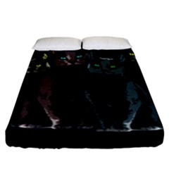 Cats Fitted Sheet (king Size) by Valentinaart