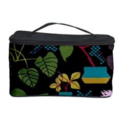Wreaths Flower Floral Leaf Rose Sunflower Green Yellow Black Cosmetic Storage Case by Mariart