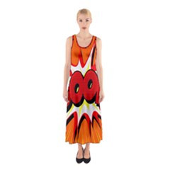 Boom Sale Orange Sleeveless Maxi Dress by Mariart